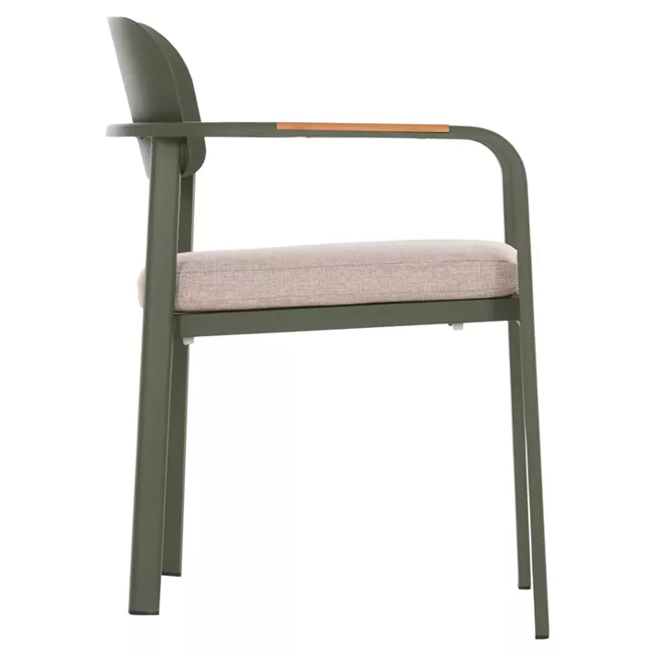 ΠΟΛΥΘΡΟΝΑ ΤΡΑΠΕΖΑΡΙΑΣ ELARA HM6414.06 ΠΡΑΣΙΝΟ ΑΛΟΥΜΙΝΙΟ-ΜΠΕΖ OLEFIN--TEAK 56x62x78Υεκ