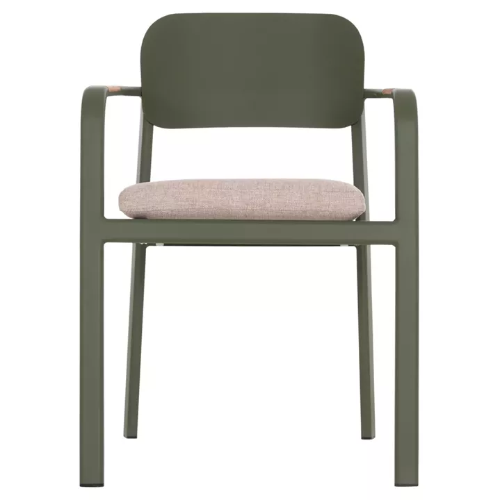 ΠΟΛΥΘΡΟΝΑ ΤΡΑΠΕΖΑΡΙΑΣ ELARA HM6414.06 ΠΡΑΣΙΝΟ ΑΛΟΥΜΙΝΙΟ-ΜΠΕΖ OLEFIN--TEAK 56x62x78Υεκ