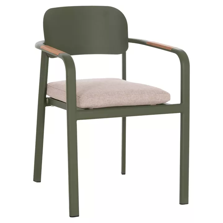 ΠΟΛΥΘΡΟΝΑ ΤΡΑΠΕΖΑΡΙΑΣ ELARA HM6414.06 ΠΡΑΣΙΝΟ ΑΛΟΥΜΙΝΙΟ-ΜΠΕΖ OLEFIN--TEAK 56x62x78Υεκ