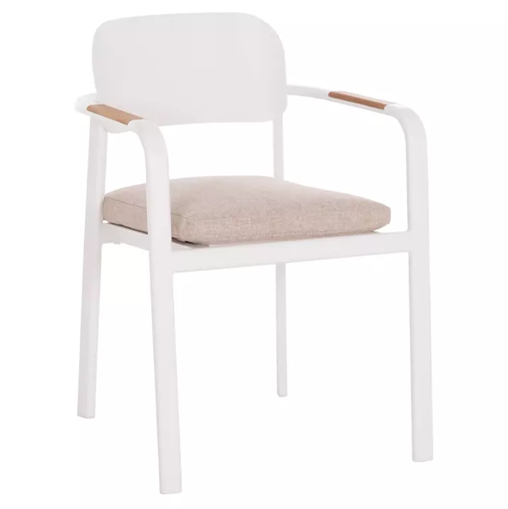 ΠΟΛΥΘΡΟΝΑ ΤΡΑΠΕΖΑΡΙΑΣ ELARA HM6414.02 ΛΕΥΚΟ ΑΛΟΥΜΙΝΙΟ-ΜΠΕΖ OLEFIN--TEAK 56x62x78Υεκ