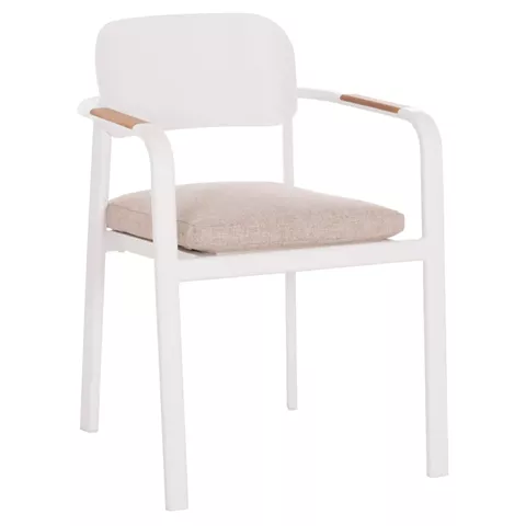 ΠΟΛΥΘΡΟΝΑ ΤΡΑΠΕΖΑΡΙΑΣ ELARA HM6414.02 ΛΕΥΚΟ ΑΛΟΥΜΙΝΙΟ-ΜΠΕΖ OLEFIN--TEAK 56x62x78Υεκ