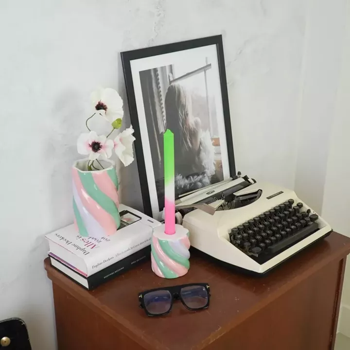 Beauty Home Βάζο “Marshmellow” – Ροζ/Μέντα/Λιλά – 10x10x15cm