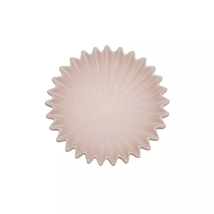 Beauty Home Μπολ κεραμικό Πλισέ – Ανοιχτό Ροζ 29,5×29,5x9cm