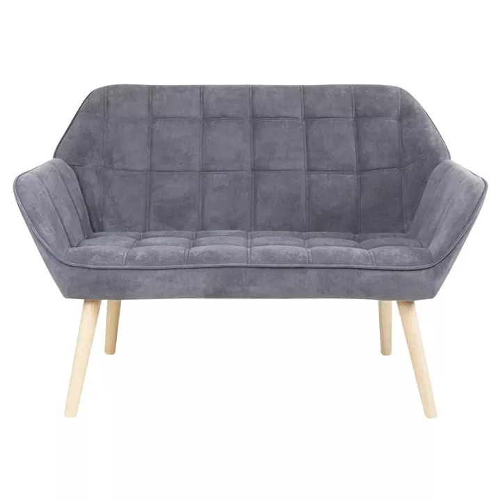 ALMA Καναπές 2θ - Σαλονιού - Καθιστικού, Φυσικό, Ύφασμα Velure Γκρι, K/D