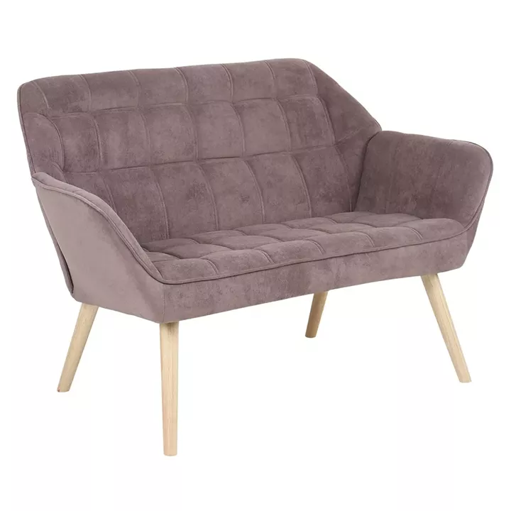 ALMA Καναπές 2θ - Σαλονιού - Καθιστικού, Φυσικό, Ύφασμα Velure Καφέ, K/D