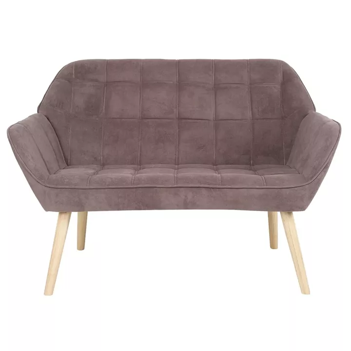 ALMA Καναπές 2θ - Σαλονιού - Καθιστικού, Φυσικό, Ύφασμα Velure Καφέ, K/D