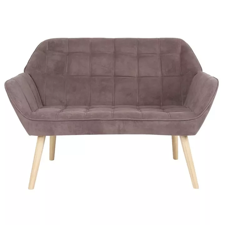 ALMA Καναπές 2θ - Σαλονιού - Καθιστικού, Φυσικό, Ύφασμα Velure Καφέ, K/D