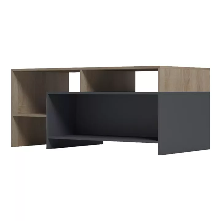 Τραπέζι σαλονιού Consa pakoworld sonoma - ανθρακί 120x60x52.8εκ