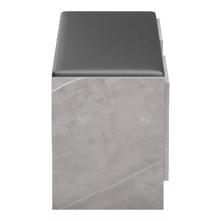 Παπουτσοθήκη-σκαμπό Zulla pakoworld γκρι μπεζ εφε μαρμαρου-μαυρο 110x37x43εκ