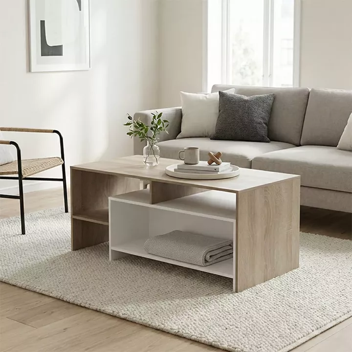 Coffee table Consa pakoworld sonoma - white 120x60x52.8cm