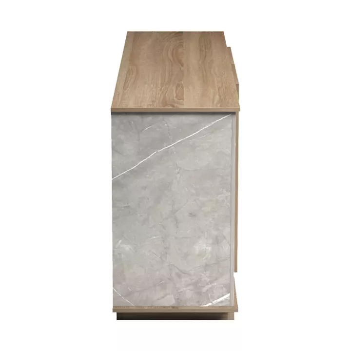 Μπουφές Zafore pakoworld sonoma - γκρι μπεζ όψη μαρμάρου 180x45x80εκ