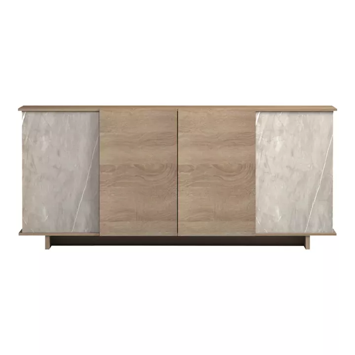 Μπουφές Zafore pakoworld sonoma - γκρι μπεζ όψη μαρμάρου 180x45x80εκ