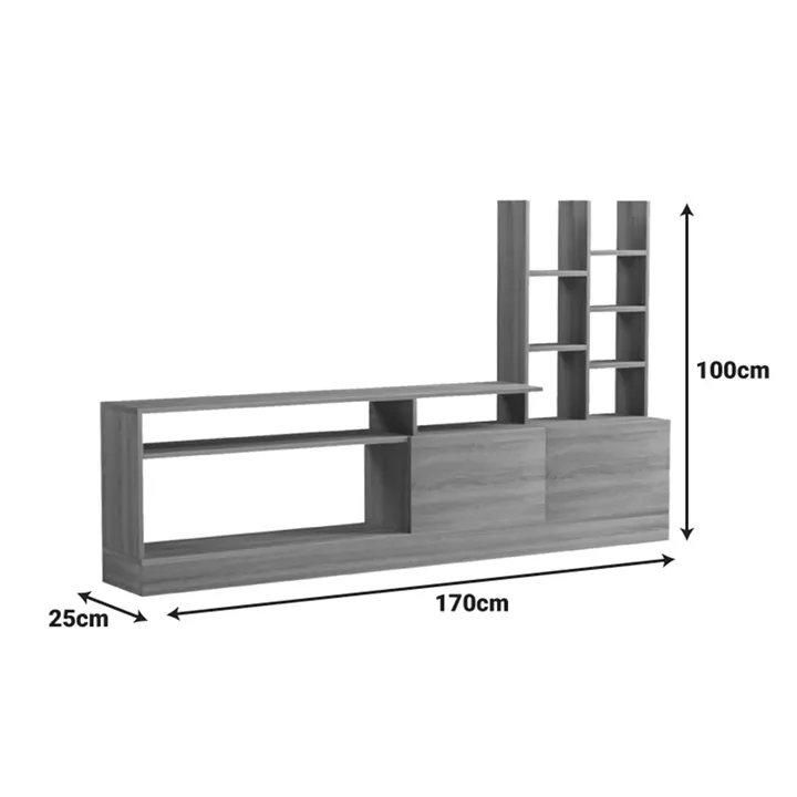 Σύνθετο σαλονιού Seruno pakoworld sonoma 170x25x100εκ