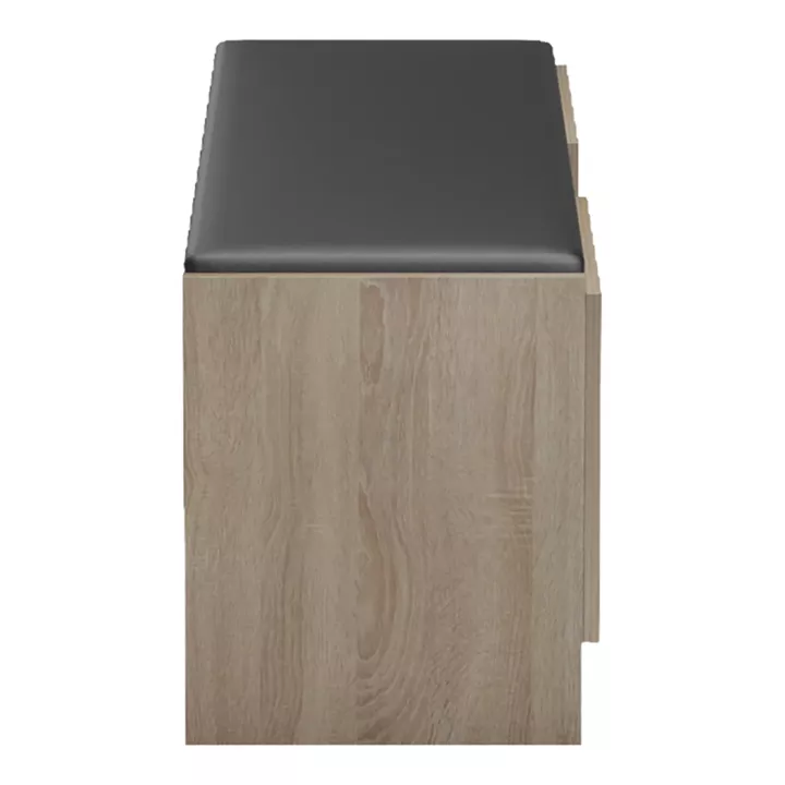 Παπουτσοθήκη-σκαμπό Zulla pakoworld sonoma-μαύρο 110x37x43εκ