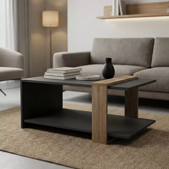 Coffee table Masasi pakoworld anthracite - sonoma 80x50x35cm