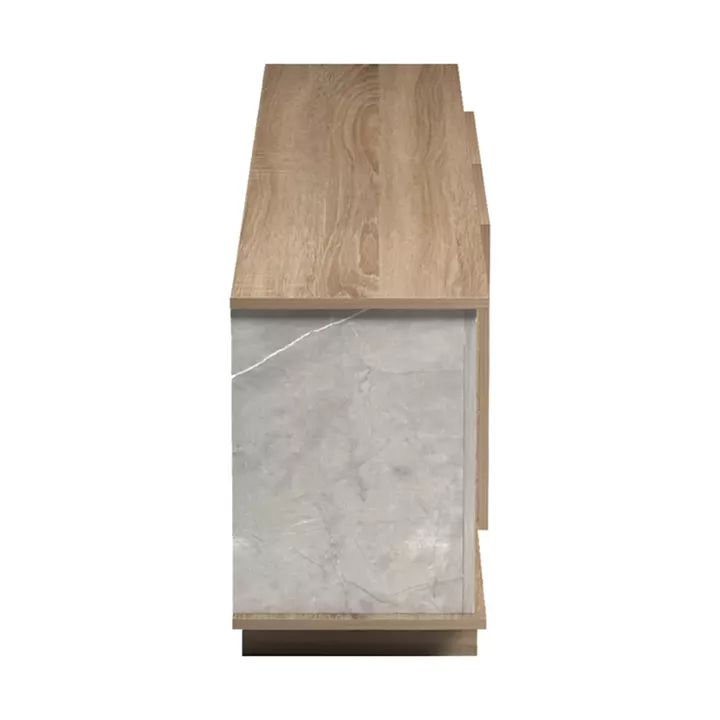 Έπιπλο τηλεόρασης Zafore pakoworld sonoma- γκρι μπεζ όψη μαρμάρου 180x33x50εκ