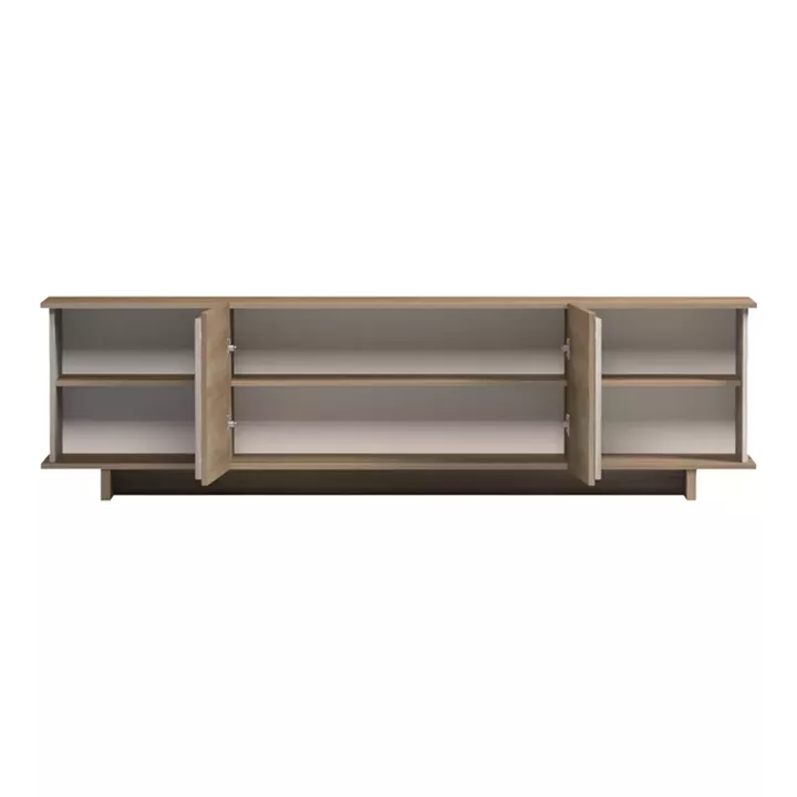 Έπιπλο τηλεόρασης Zafore pakoworld sonoma- γκρι μπεζ όψη μαρμάρου 180x33x50εκ