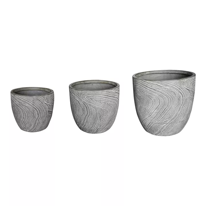 Κασπώ Anthea pakoworld σετ 3τεμ κεραμικό σε γκρι απόχρωση