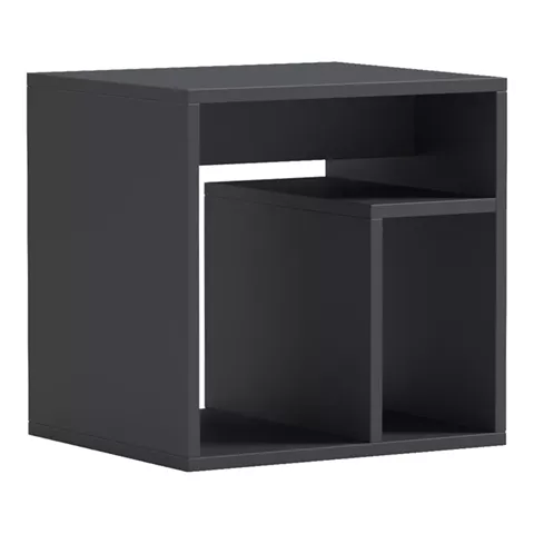 Κομοδίνο Doublo pakoworld ανθρακί 40x35x40εκ