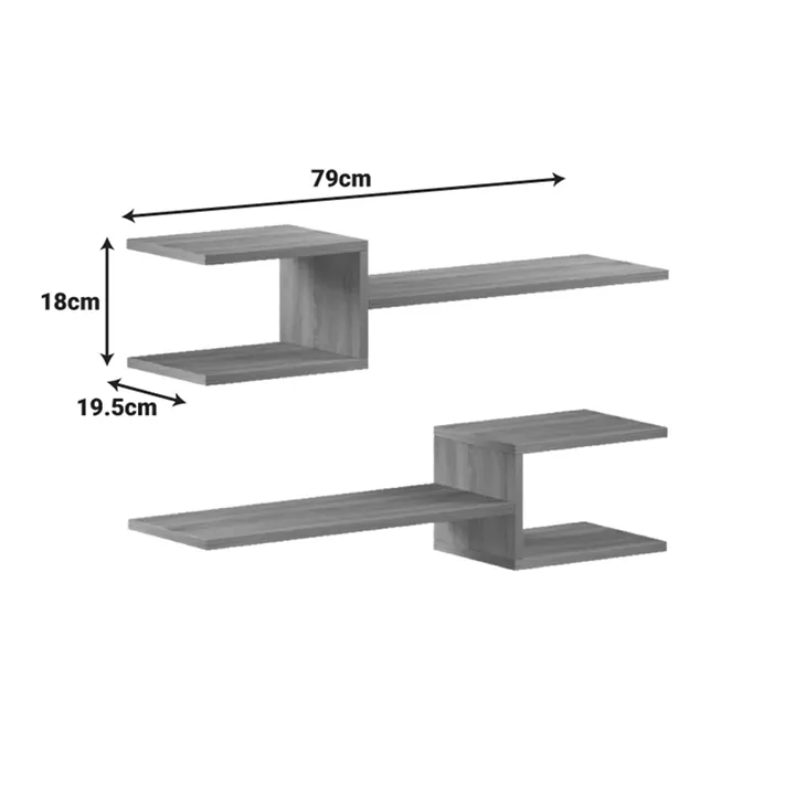 Ραφιέρα τοίχου Galler pakoworld sonoma 79x19.5x18εκ