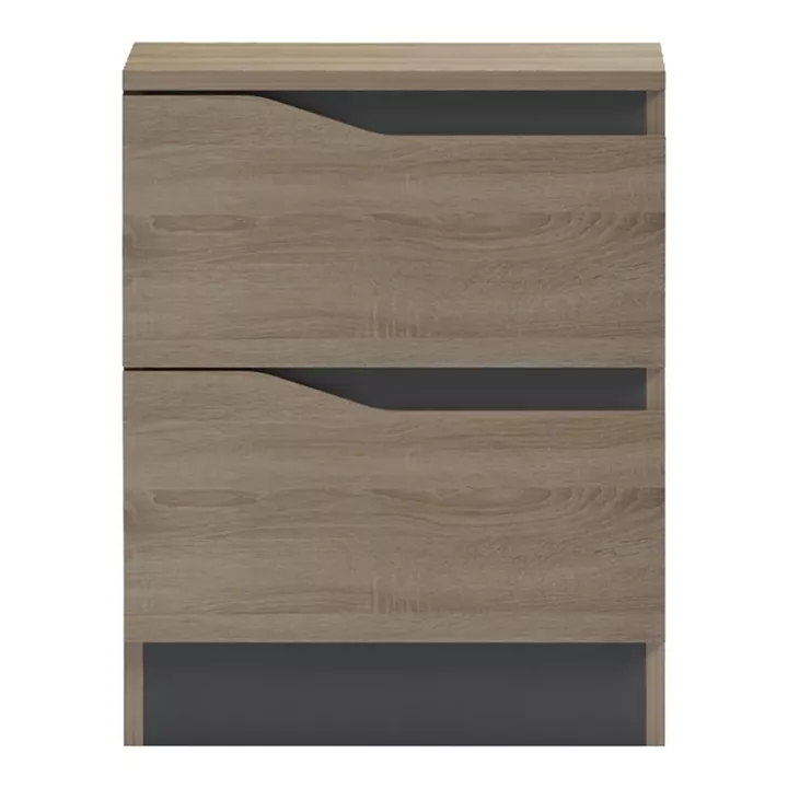 Κομοδίνο Verena pakoworld sonoma-ανθρακί 40x40x50εκ