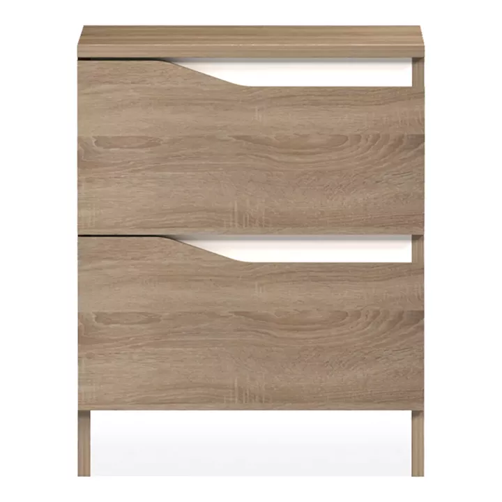 Κομοδίνο Verena pakoworld sonoma-λευκό 40x40x50εκ