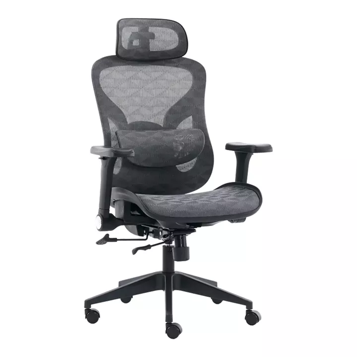 Καρέκλα γραφείου εργασίας Mesgo pakoworld μαύρο-γκρι 68x67-72x110-136εκ