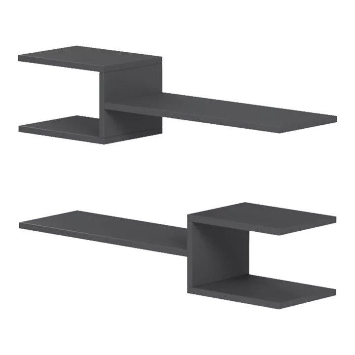 Ραφιέρα τοίχου Galler pakoworld ανθρακί 79x19.5x18εκ