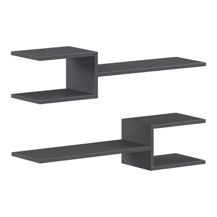 Ραφιέρα τοίχου Galler pakoworld ανθρακί 79x19.5x18εκ