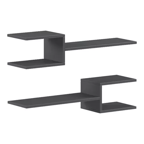 Ραφιέρα τοίχου Galler pakoworld ανθρακί 79x19.5x18εκ