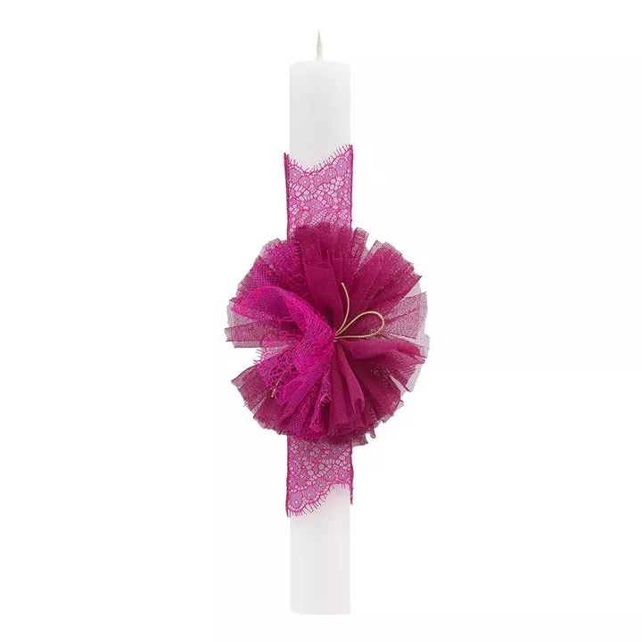 Beauty Home ΛΑΜΠΑΔΑ ΛΕΥΚΗ 33cm ΜΑΤΖΕΝΤΑ ΠΟΜ-ΠΟΝ