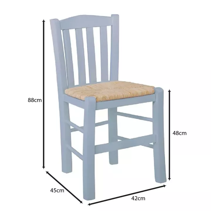 CASA Καρέκλα Οξιά Βαφή Εμποτισμού Λάκα Γκρι, Κάθισμα Ψάθα