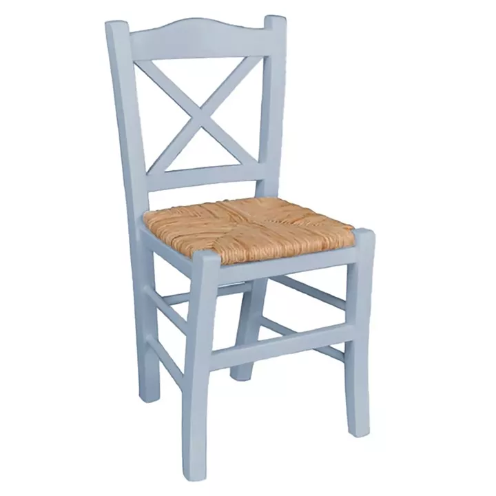 METRO Καρέκλα Οξιά Βαφή Εμποτισμού Λάκα Γκρι, Κάθισμα Ψάθα