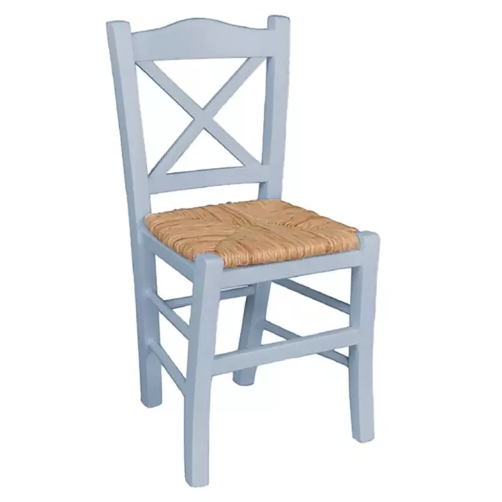 METRO Καρέκλα Οξιά Βαφή Εμποτισμού Λάκα Γκρι, Κάθισμα Ψάθα