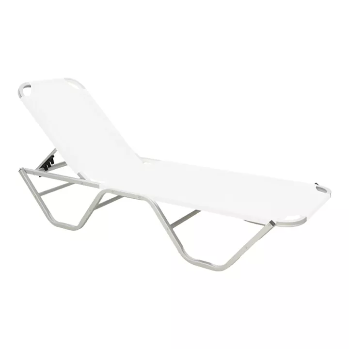 Dessie pakoworld aluminum stackable sunbed in white 59.5x193x29.5cm
