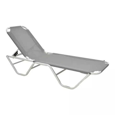 Dessie pakoworld aluminum stackable sunbed in dark grey 59.5x193x29.5cm