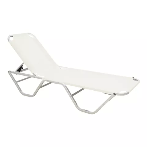 Ξαπλώστρα Dessie pakoworld αλουμίνιου στοιβαζόμενη εκρου 59.5x193x29.5εκ