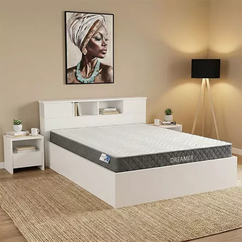 Bed with mattress Olympus-Dreamer pakoworld white 160x200cm
