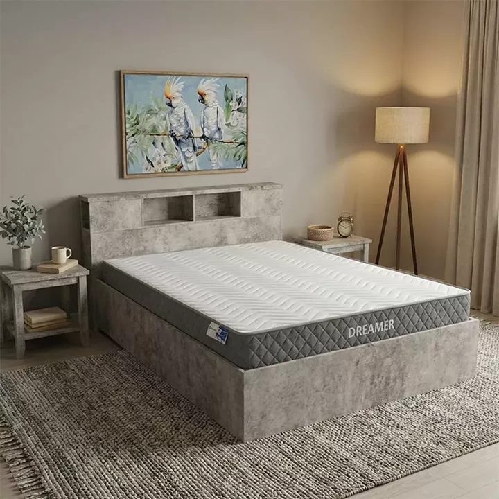 Bed with mattress Olympus-Dreamer pakoworld antique anthracite 160x200cm
