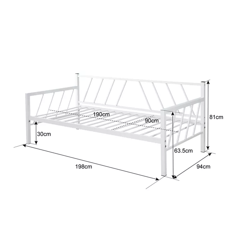 Κρεβάτι-Καναπές Remmie pakoworld μέταλλο μαύρο 90x190εκ