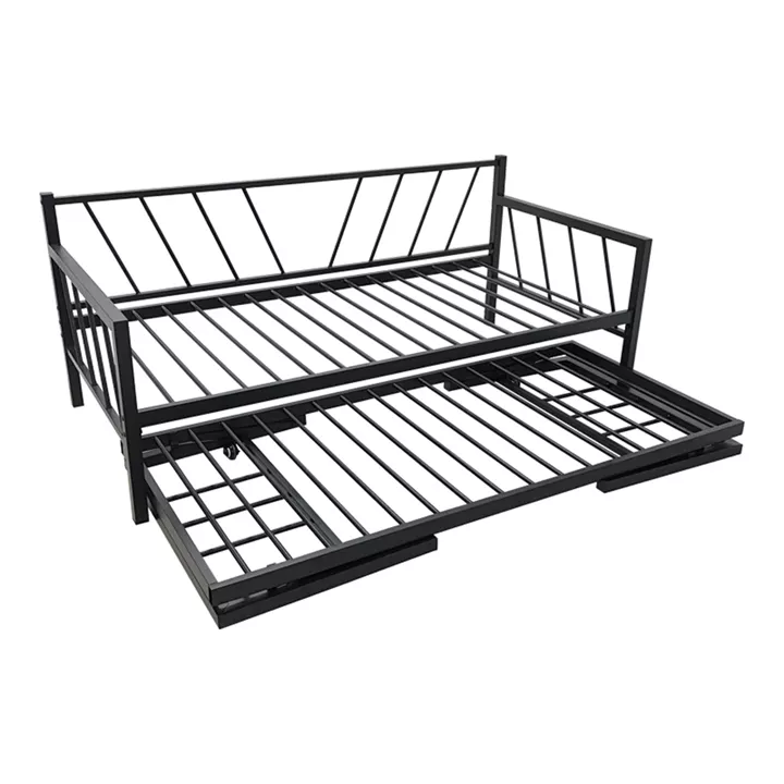 Κρεβάτι-Καναπές Remmie pakoworld μέταλλο μαύρο 90x190εκ