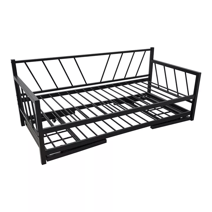 Κρεβάτι-Καναπές Remmie pakoworld μέταλλο μαύρο 90x190εκ