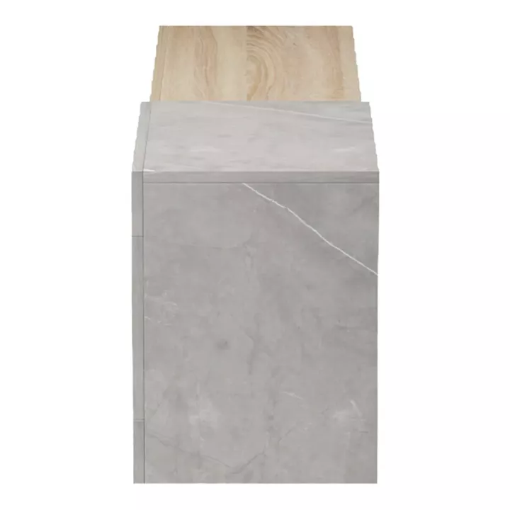 Έπιπλο τηλεόρασης επιτοίχιο Flato pakoworld sonoma-γκρι μπεζ όψη μαρμάρου 150x29.5x38.5εκ