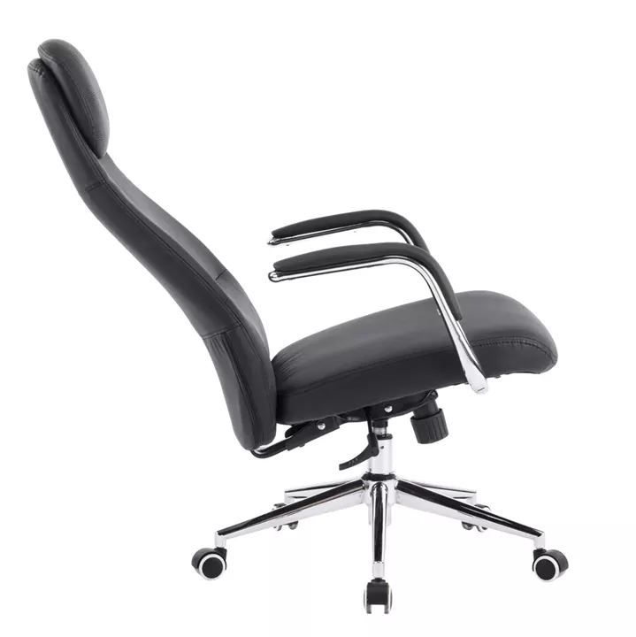 OFFICE CHAIR SONTY HM18354.01 BLACK PU LEATHER--CHROMED BASE 67x68x125Hcm.