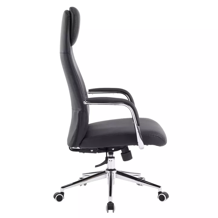 OFFICE CHAIR SONTY HM18354.01 BLACK PU LEATHER--CHROMED BASE 67x68x125Hcm.