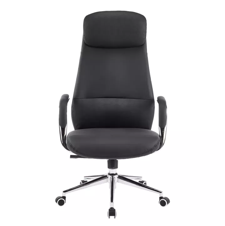 OFFICE CHAIR SONTY HM18354.01 BLACK PU LEATHER--CHROMED BASE 67x68x125Hcm.