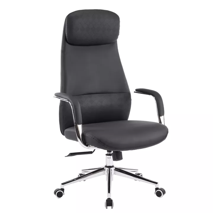 OFFICE CHAIR SONTY HM18354.01 BLACK PU LEATHER--CHROMED BASE 67x68x125Hcm.