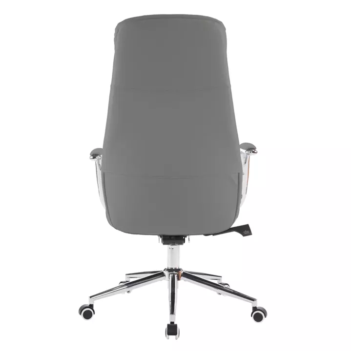 OFFICE CHAIR SONTY HM18354.10 GREY PU LEATHER--CHROMED BASE 67x68x125Hcm.