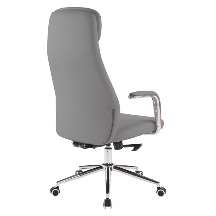 OFFICE CHAIR SONTY HM18354.10 GREY PU LEATHER--CHROMED BASE 67x68x125Hcm.