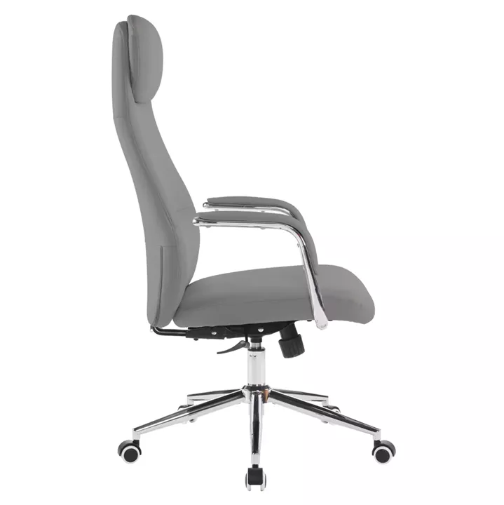 OFFICE CHAIR SONTY HM18354.10 GREY PU LEATHER--CHROMED BASE 67x68x125Hcm.